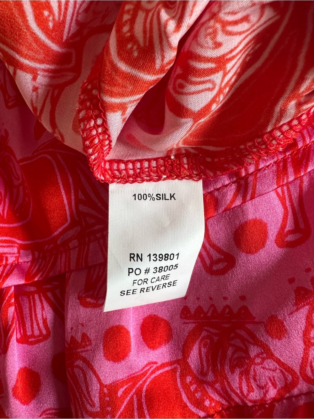 SHUG Womens 100% Silk Smocked Ruffle Skort Set Pink Red Bulldog Festival NEW - Picture 10 of 11